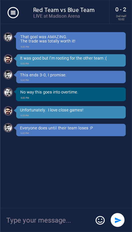 Live event chat